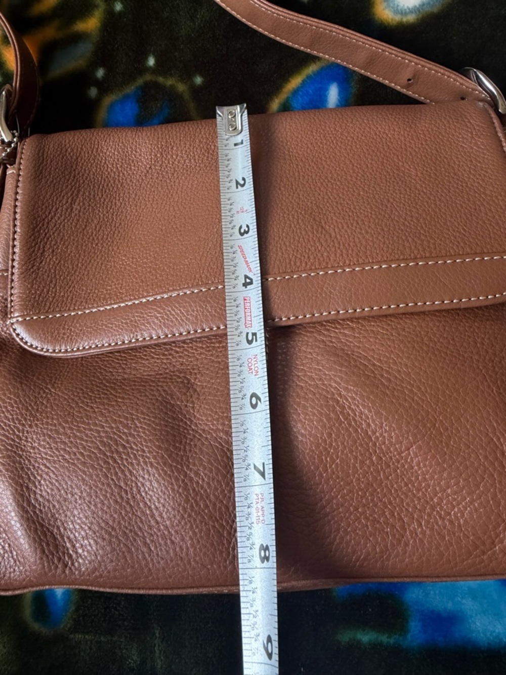 Charter Club Pebbled Leather Flap Crossbody in Tan - Picture 12 of 15